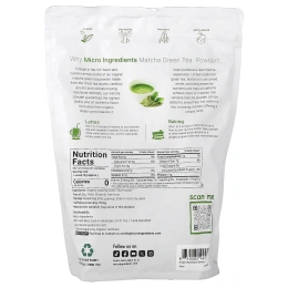 Micro Ingredients, органический зеленый чай матча в виде порошка, 907 г (2 фунта)