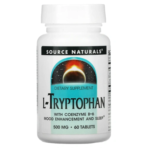 Source Naturals, L-триптофан с коэнзимом B-6, 500 мг, 60 таблеток