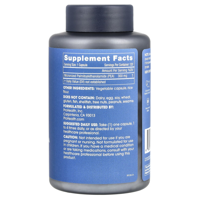 ProHealth Longevity, чистый микронизированный ПЭА, 300 мг, 120 капсул