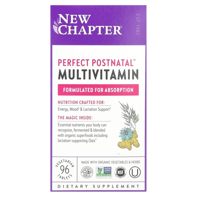 New Chapter Perfect Postnatal Multivitamin, 96 вегетарианских таблеток