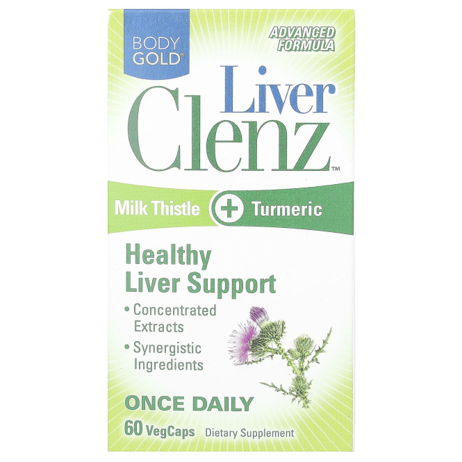 BodyGold, Liver Clenz, 60 растительных капсул