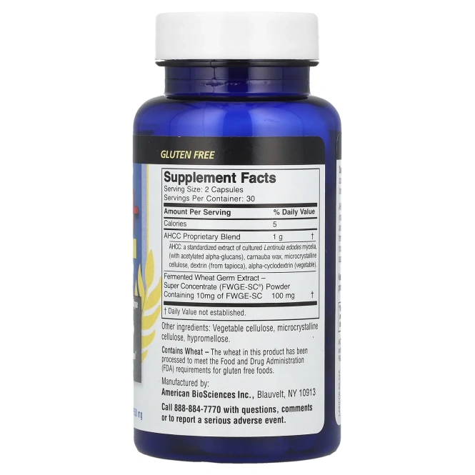 American Biosciences, ImmPower® +, AHCC® Plus FWGE-SC®, 60 вегетарианских капсул