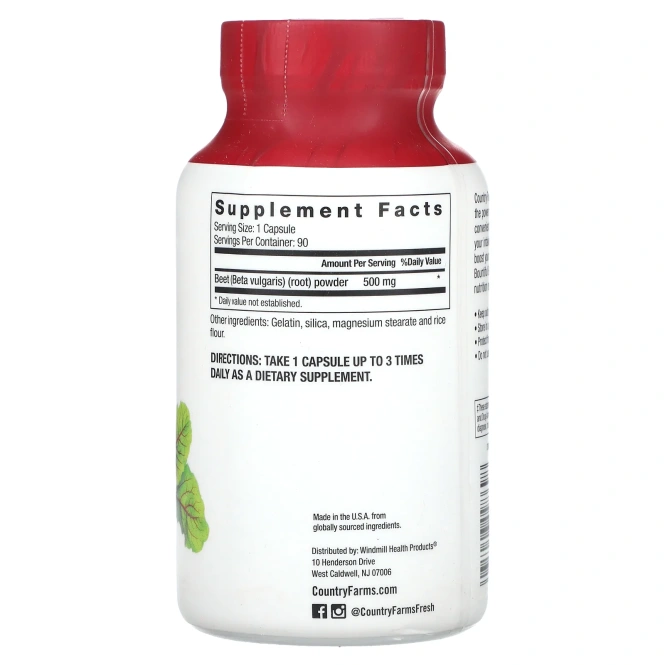 Country Farms, Bounful Beets, экстракт цельной свеклы, 90 капсул