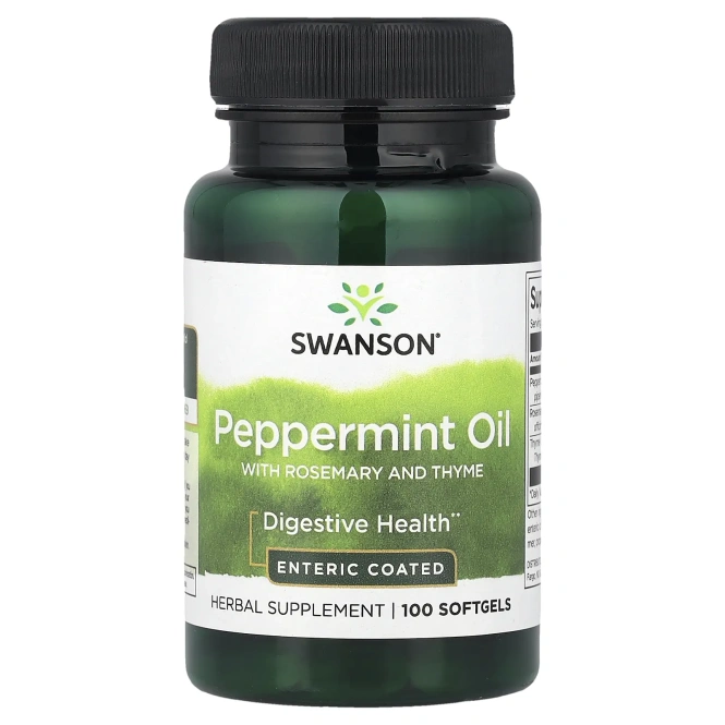 Swanson, масло перечной мяты, розмарина и чабреца, 100 капсул