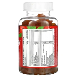 Gummiology, Мега-мультивитамины для взрослых в жевательных таблетках, с натуральным вкусом малины, 100 вегетарианских жевательных таблеток