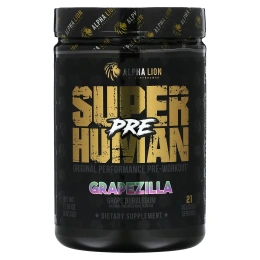 ALPHA LION, SuperHuman Pre, Grapezilla, виноградная жвачка, 342,3 г (12,07 унции)