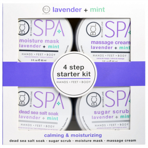 Petal Fresh, Spa, 4 Step Starter Kit, Calming & Moisturizing, Lavender + Mint, 4 - 3 fl oz (85 ml) Each