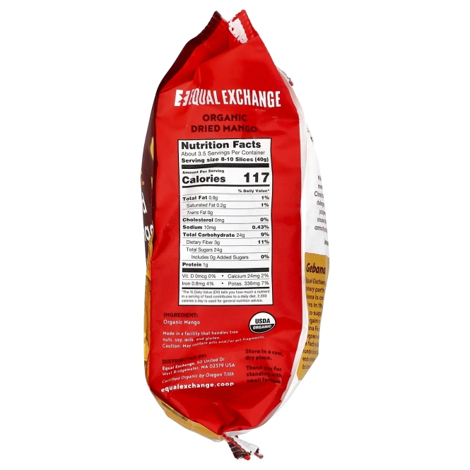 Equal Exchange, Органическое сушеное манго, 142 г (5 унций)