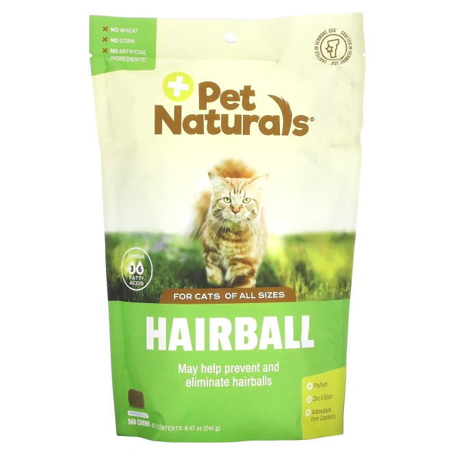 Pet Naturals of Vermont, Волосяной шар для кошек, 160 жевательных конфет
