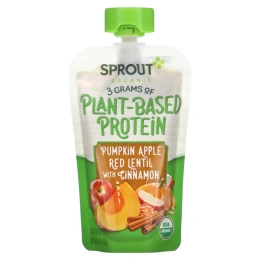 Sprout Organic, Детское питание, этап 3, тыква, яблока, красная чечевица с корицей, 113 г