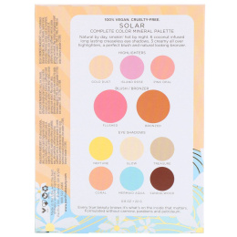 Pacifica, Палитра минеральной косметики для макияжа, солнечный оттенок, 0.8 унции (22 г)