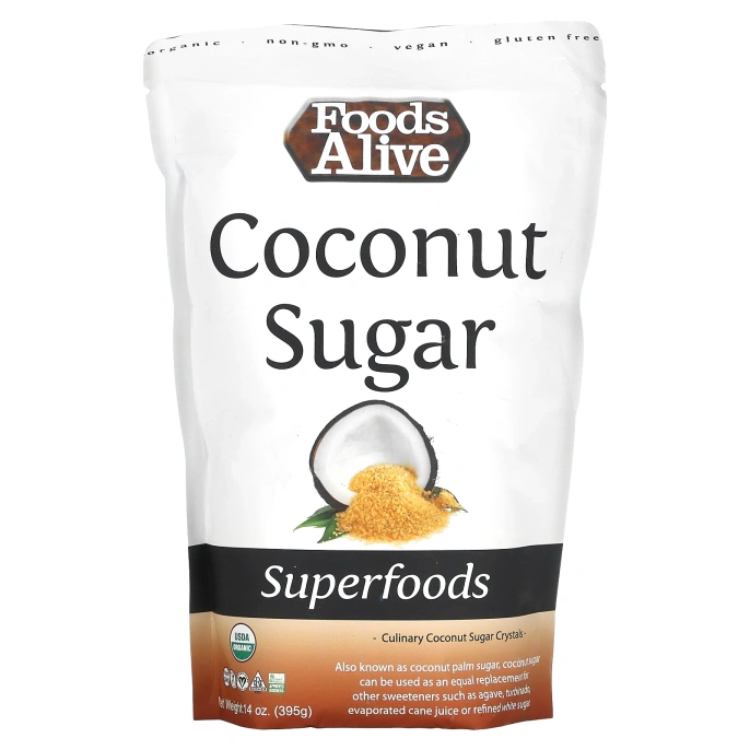 Foods Alive, Органический кокосовый сахар, 397 г (14 унций)