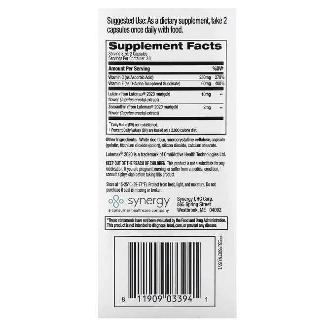 Focus Factor, средство для зрения при синем свете, 60 капсул