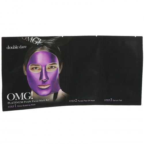 Double Dare, OMG!, Platinum Purple Facial Mask Kit, 1 Kit