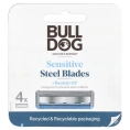 Bulldog Skincare For Men, чувствительные железные лезвия для бритья с маслом баобаба, 4 кассеты