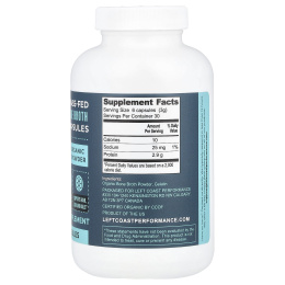 Left Coast Performance, Костный бульон травяного откорма, 180 капсул