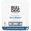 Bulldog Skincare For Men, чувствительные железные лезвия для бритья с маслом баобаба, 4 кассеты