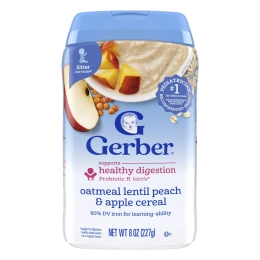 Gerber, 2nd Foods®, каша, овсянка, чечевица, персик и яблоко, 227 г (8 унций)