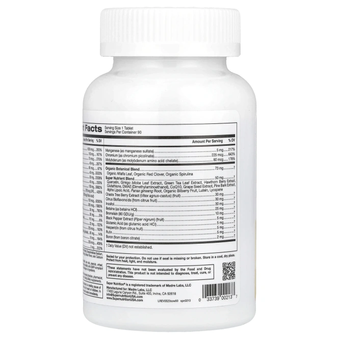 Super Nutrition, SimplyOne, тройная сила для женщин! 90 таблеток