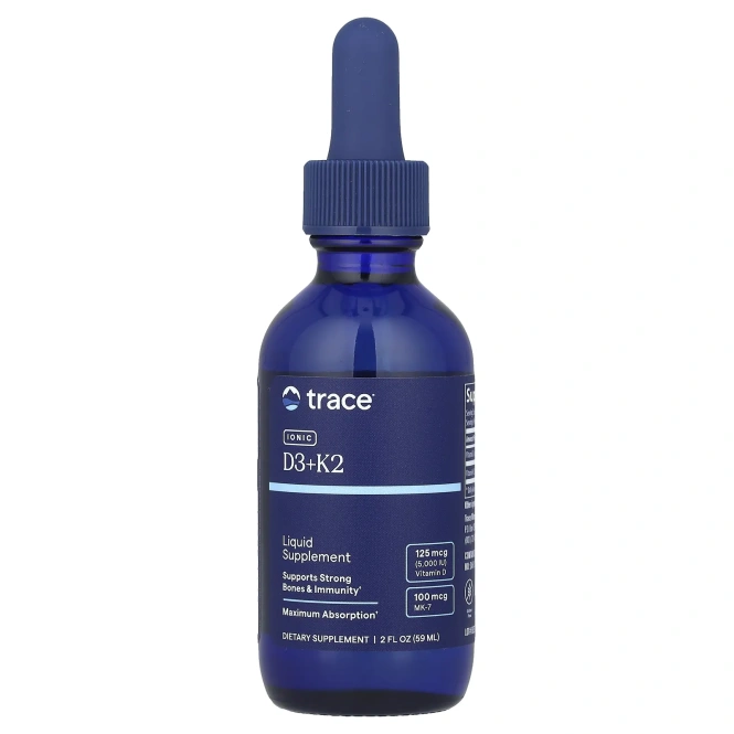 Trace Minerals ®, Ионные D3 + K2`` 59 мл (2 жидк. унц.)