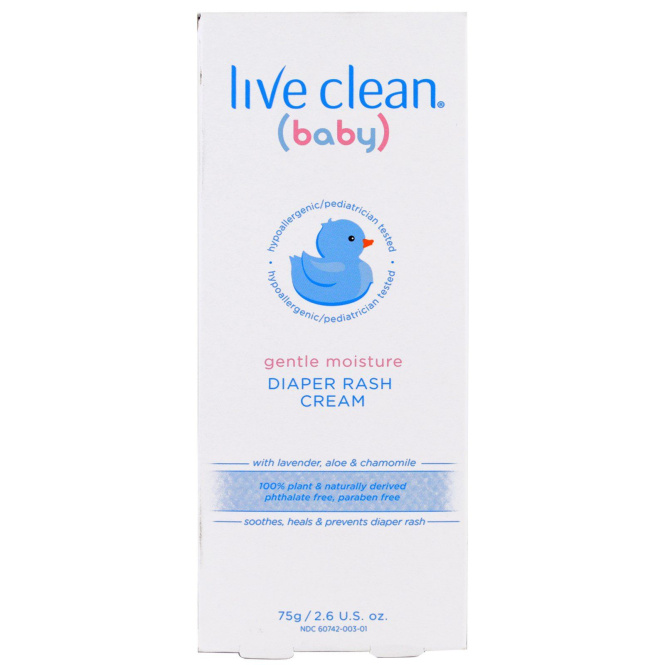 Live Clean, Для детей, мягкое увлажнение, крем для опрелостей, 2.6 унции (75 г)