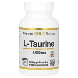 California Gold Nutrition, L-таурин, 1000 мг, 60 растительных капсул