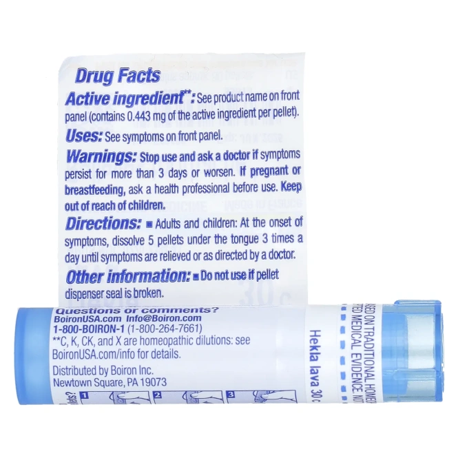 Boiron, Hekla Lava, 30C, облегчение зубной боли, прибл. 80 гранул