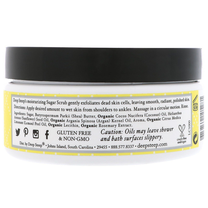 Deep Steep, Сахарный скраб, лимонный крем, 8 унц. (226 г)