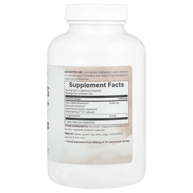 Micro Ingredients, Львиная грива + L-эрготионеин, 240 вегетарианских капсул