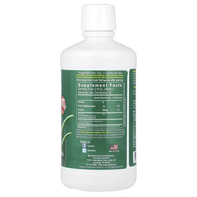 Real Aloe Inc., Гель алоэ вера, 32 жидкие унции (960 мл)