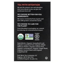 Choice Organic Teas, Herbal Tea, грейпфрут и ханибуш, без кофеина, 16 чайных пакетиков, 29 г (1,02 унции)