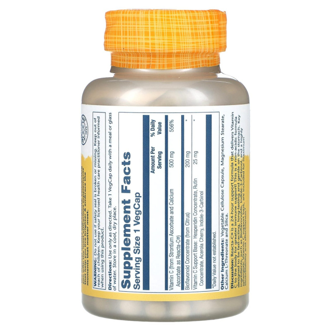 Solaray, Reacta-C, 500 мг, 120 вегетарианских капсул