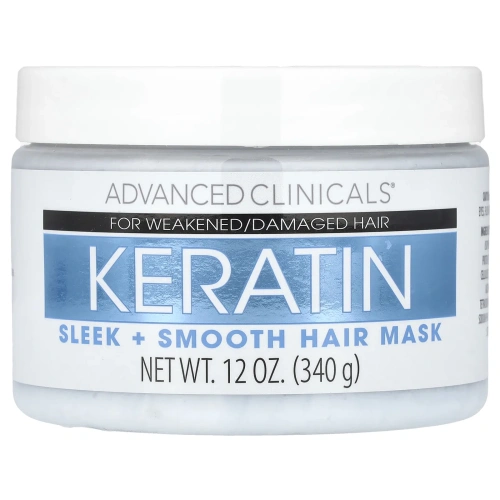 Advanced Clinicals, маска с кератином для гладкости волос, 340 г (12 унций)