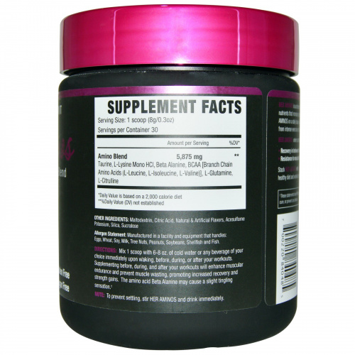 NLA for Her, Аминокислоты для нее, универсальный комплекс аминокислот, розовый лимонад, 0,56 фунта (254 г)