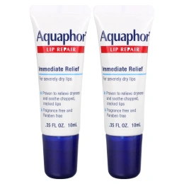 Aquaphor, Lip Repair, немедленное облегчение, без отдушек, 2 тюбика по 10 мл (0,35 жидк. Унции)