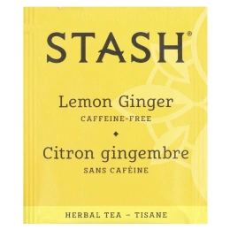 Stash Tea, травяной чай, лимон и имбирь, без кофеина, 20 чайных пакетиков, 34 г (1,1 унции)
