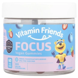 Vitamin Friends, Focus, веганские жевательные мармеладки, ягоды, 60 пектиновых таблеток