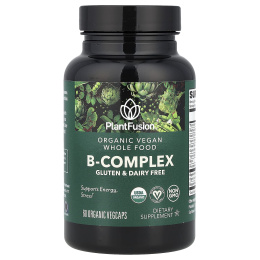 PlantFusion, Органический веганский комплекс витаминов группы B, 60 органических вегетарианских капсул