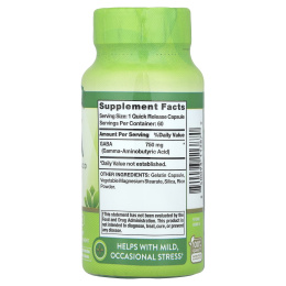 Nature's Truth, ГАМК, 750 мг, 60 капсул быстрого высвобождения