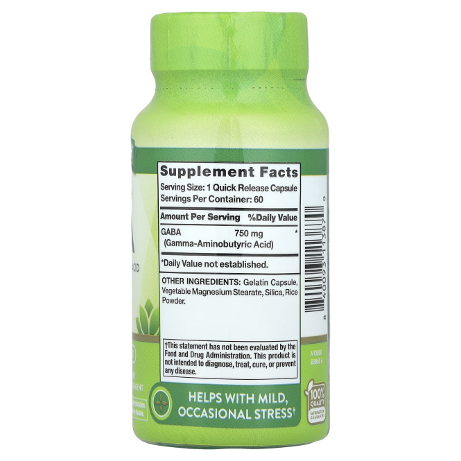 Nature's Truth, ГАМК, 750 мг, 60 капсул быстрого высвобождения