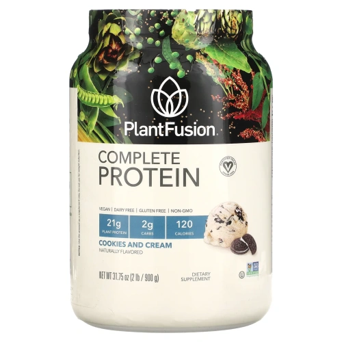 PlantFusion, Полностью растительный протеин, со вкусом крема и печенья, 2 фунта (908 г)