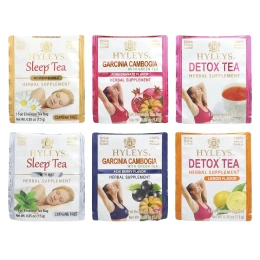 Hyleys Tea, 28 Days Detox Kit, ассорти, 84 чайных пакетика в фольгированных пакетиках, 126 г (4,44 унции)