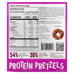 Crisp Power, Протеиновые крендели с кунжутом, 6 пакетиков по 50 г (1,75 унции)