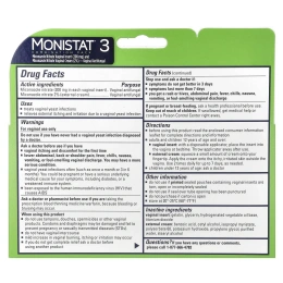 Monistat, Комбинированный пакет для 3-дневного лечения, 3 вкладыши яйцеклетки, по 2,5 г + тюбик 9 г (0,32 унции)