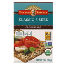 Dr. Kracker, Классические хрустящие хлебцы, из 3 видов семян, 7 унций (200 г)