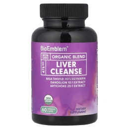 BioEmblem, органическая смесь, средство для очищения печени, 60 растительных капсул