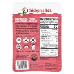 Chicken of the Sea, Дикий аляскинский лосось в родниковой воде, с низким содержанием натрия, 70 г (2,5 унции)