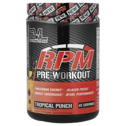 EVLution Nutrition, RPM, предтренировочный комплекс, тропический пунш, 351 г (12,4 унции)