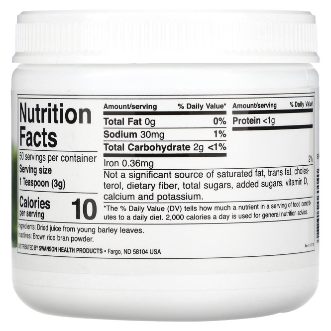 Swanson, Порошок сока ячменя, 150 г (5,3 унции)