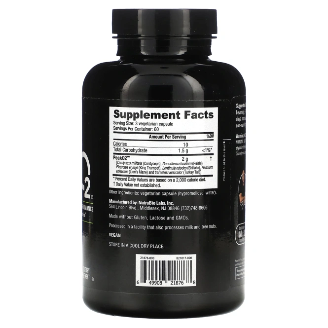 NutraBio, Peak O2`` 180 капсул